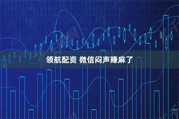 领航配资 微信闷声赚麻了